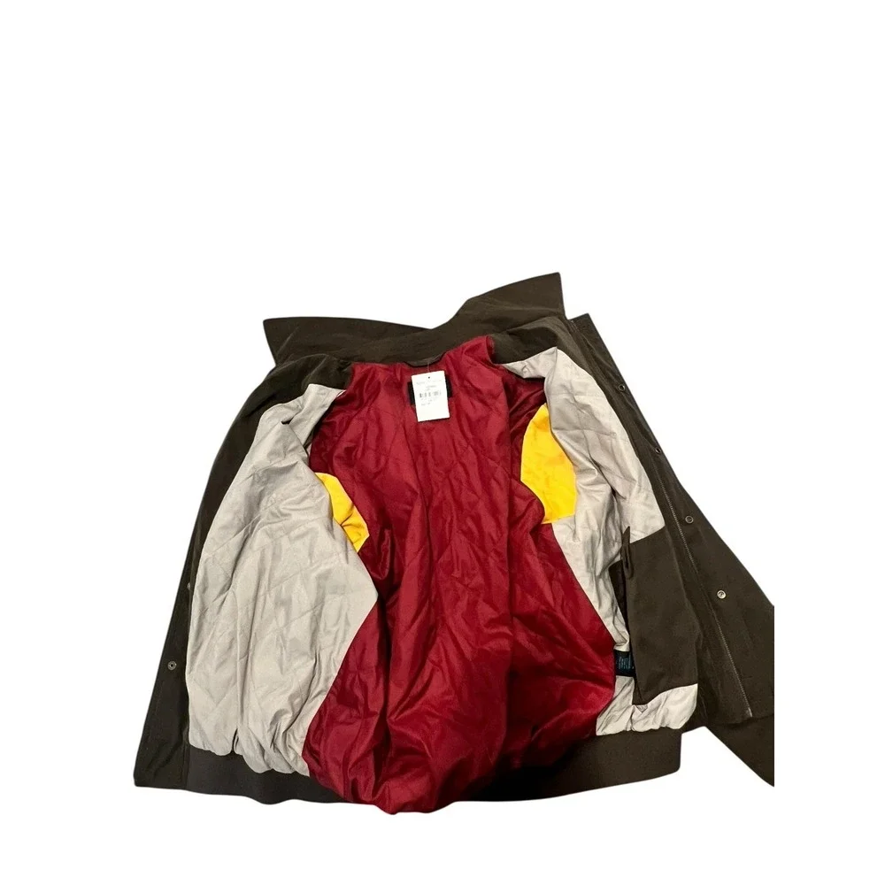 Faconnable Men's M Brown Microfiber Bomber Jacket w/ Colorful Quilted Lining NWT